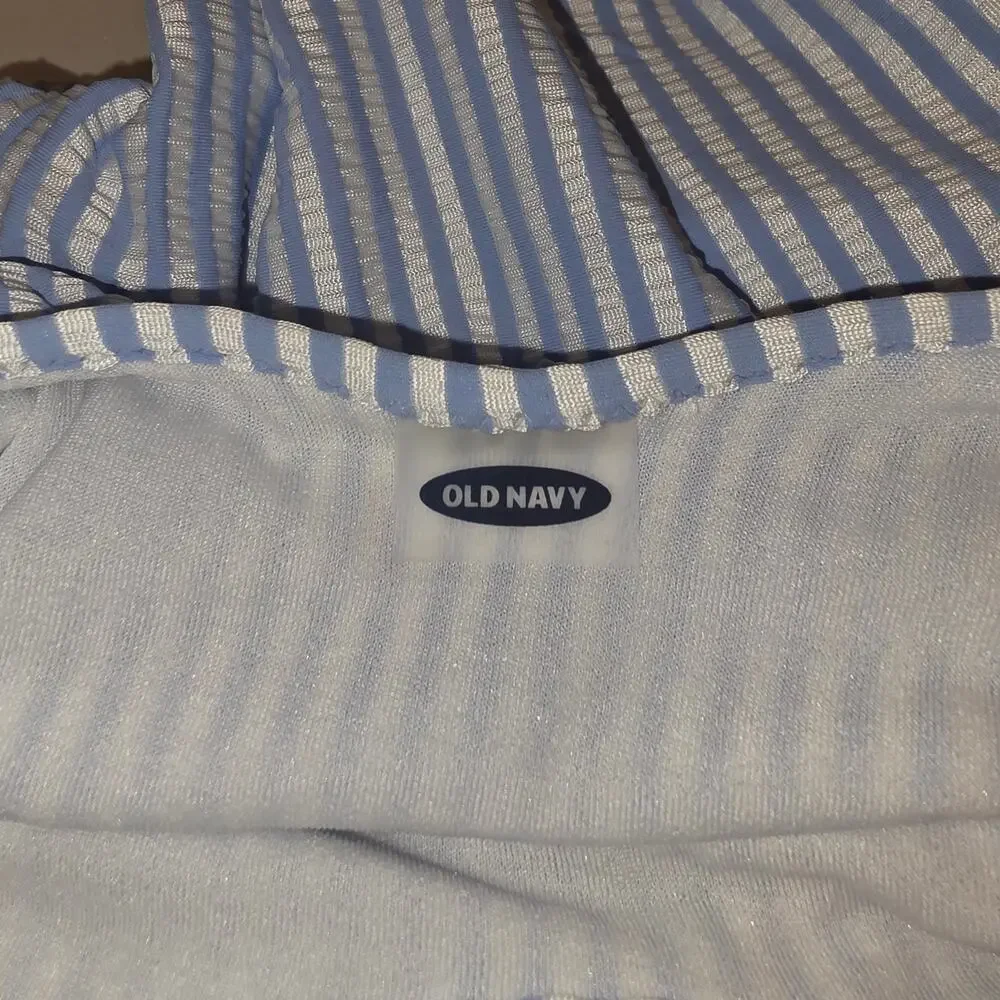 EUC Old navy blue/white stripes, nautical, one piece suite size 3-6 mo‎
